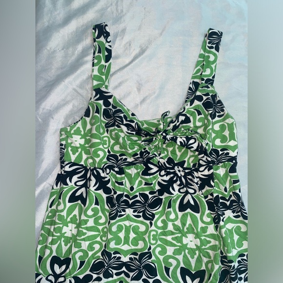 y2k green white and black patterned mini dress - Picture 3 of 5